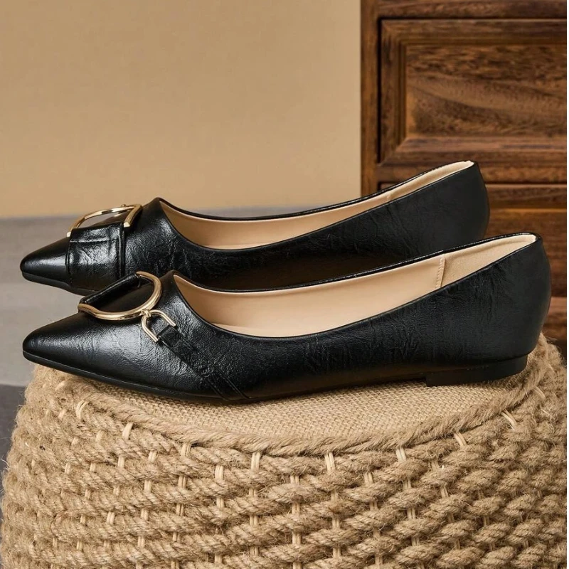 Women Formal Wear Shoes - Elegant Women’s Black Pointed Toe Flats