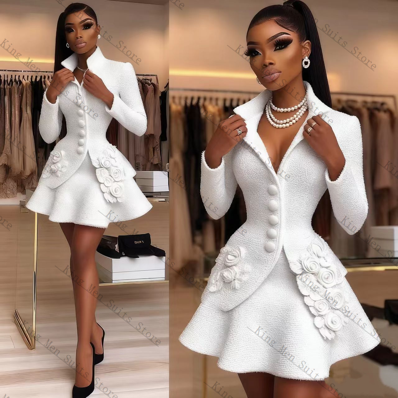 Luxury White Women Suit Set 2  - Women'S Formal Wear Tuxedo recension och pris
