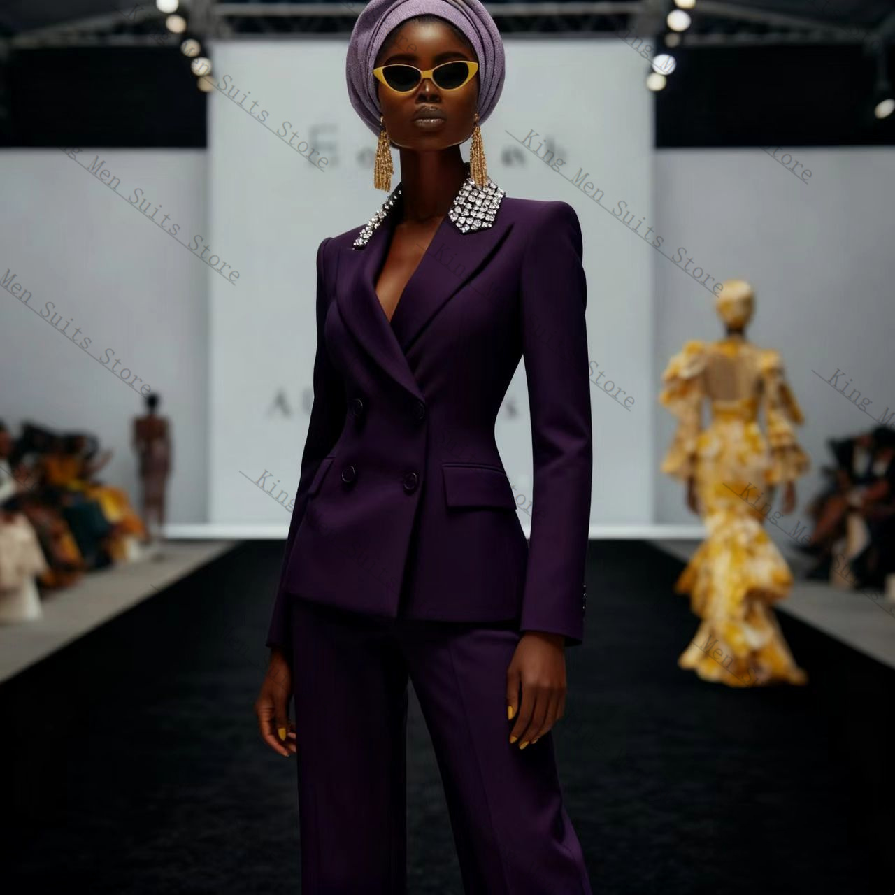 Luxury Crystals Women Suit Set - Women'S Formal Wear Tuxedo recension och pris