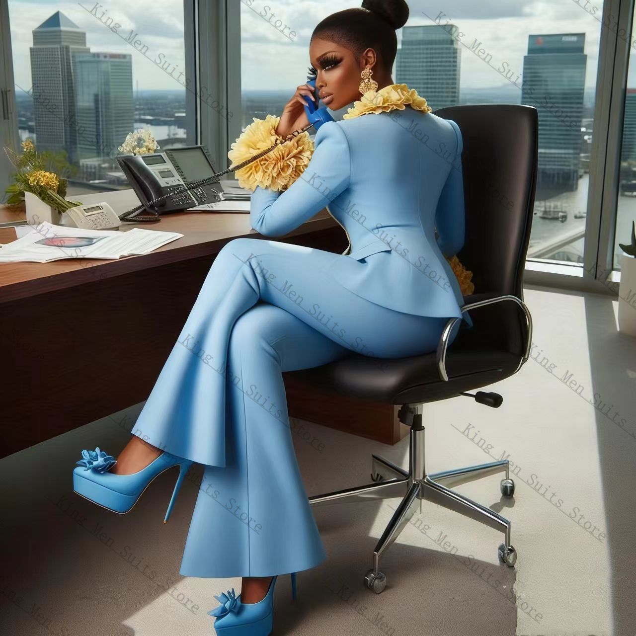 Light Blue Women Suit Set 2 Pc - Women'S Formal Wear Tuxedo recension och pris