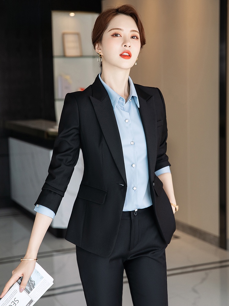 Gray Suit Set for Women Spring - Women Formal Wear For Interview recension och pris