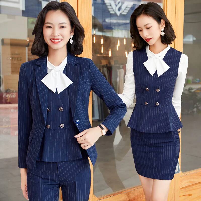 Fashion Striped Formal Busines - Women Formal Wear For Interview recension och pris