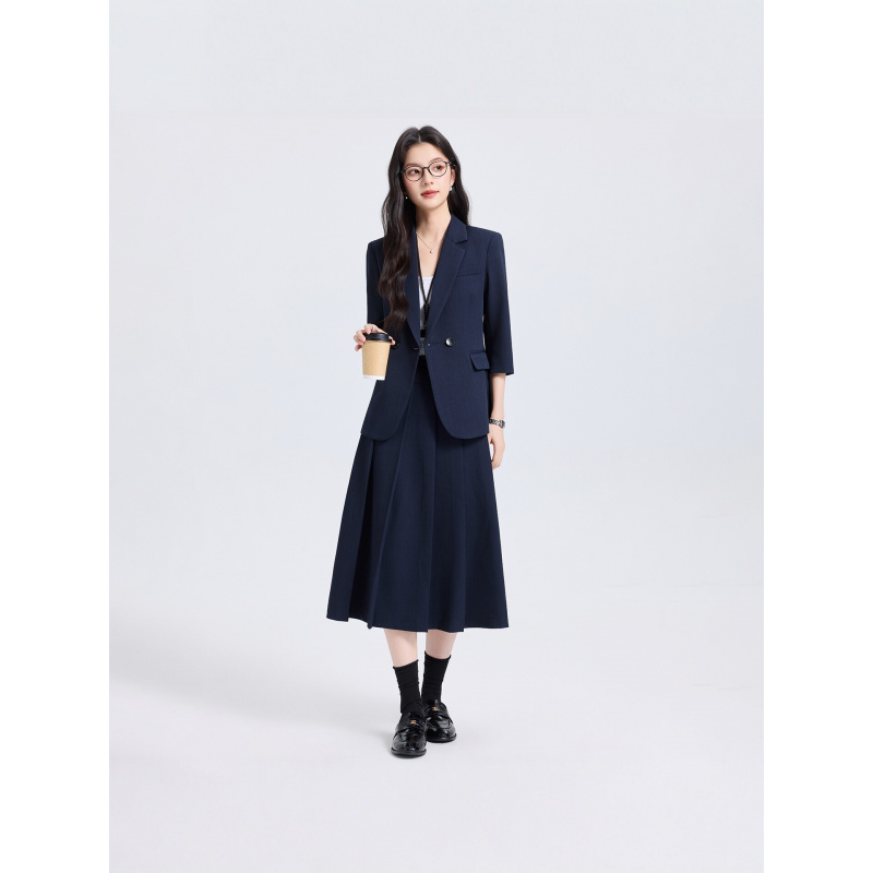 Navy Blue Women's Suit Set for - Women Formal Wear For Interview recension och pris