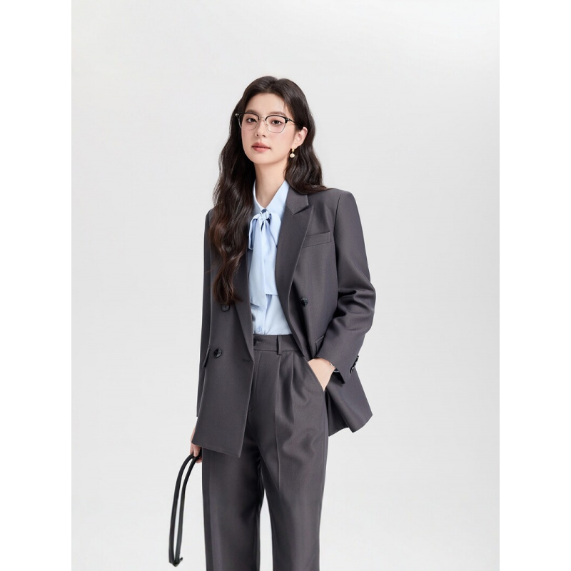 Navy blue double-breasted wome - Women Formal Wear For Interview recension och pris