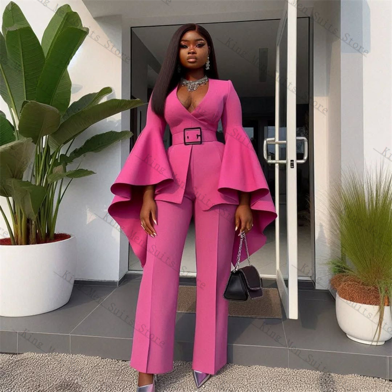 Pink Women Suits Set 2 Piece B - Women'S Formal Wear Tuxedo recension och pris