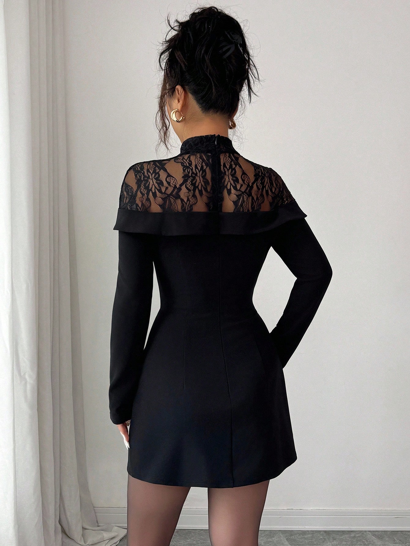 Women's Black Lace Mock Neck L - Formal Wear Gowns For Women recension och pris